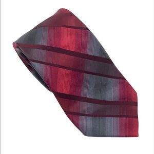 Kenneth Cole Reaction Silk Tie Red Gray